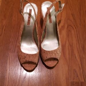Peep Toe Cork slingback heel